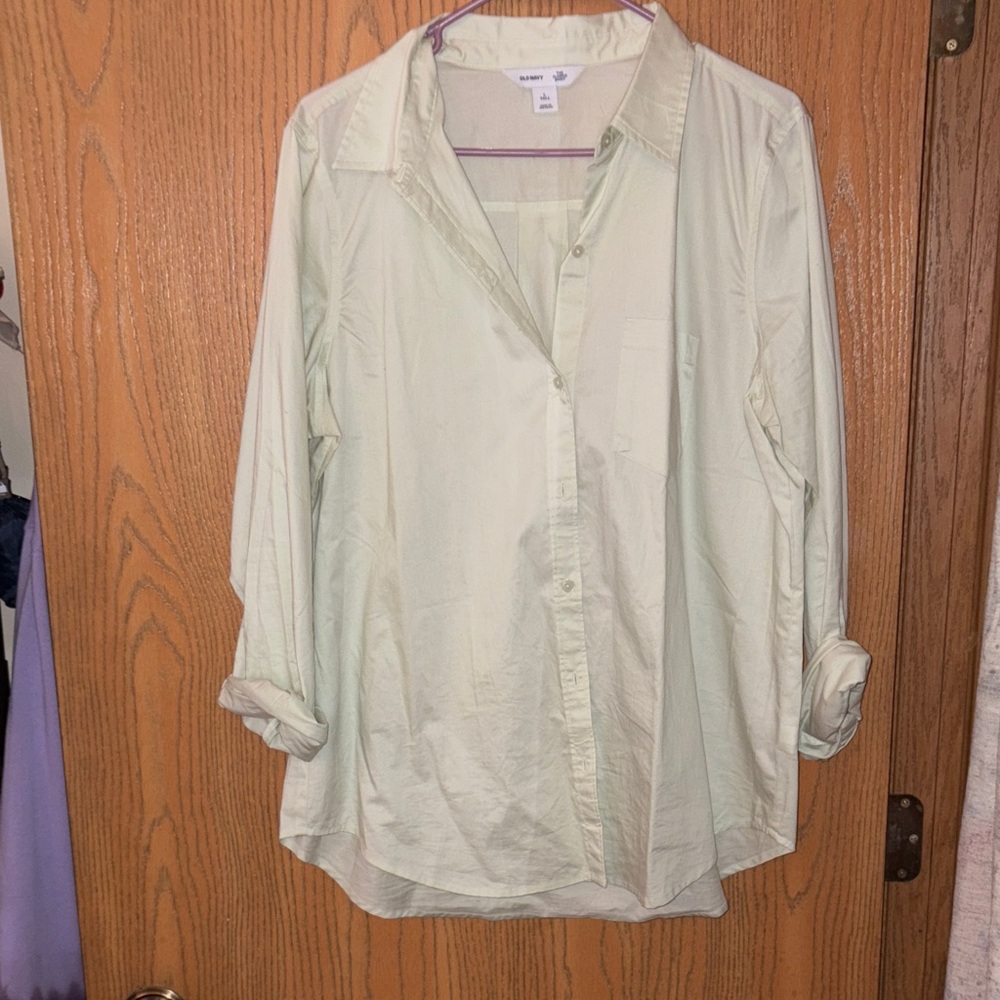 Old Navy Light Cream Button-Down Shirt